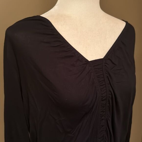 Avenue Black Gathered  Front Top Plus Size 18/20 3/4 Length Sleeves - Picture 2 of 5
